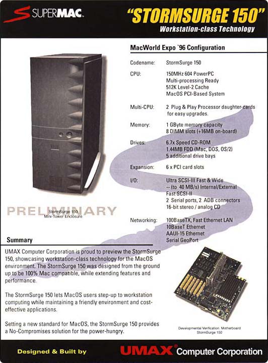 StormSurge 150 preliminary datasheet